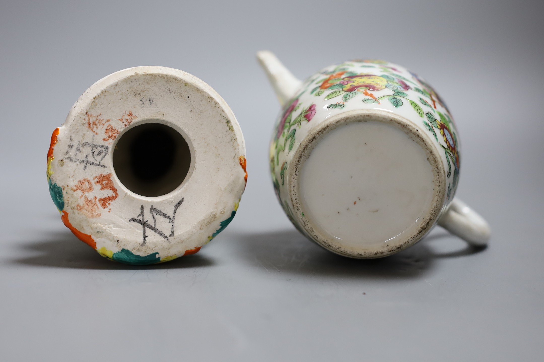 A group of mixed Asian ceramics, figurine 30 cms high